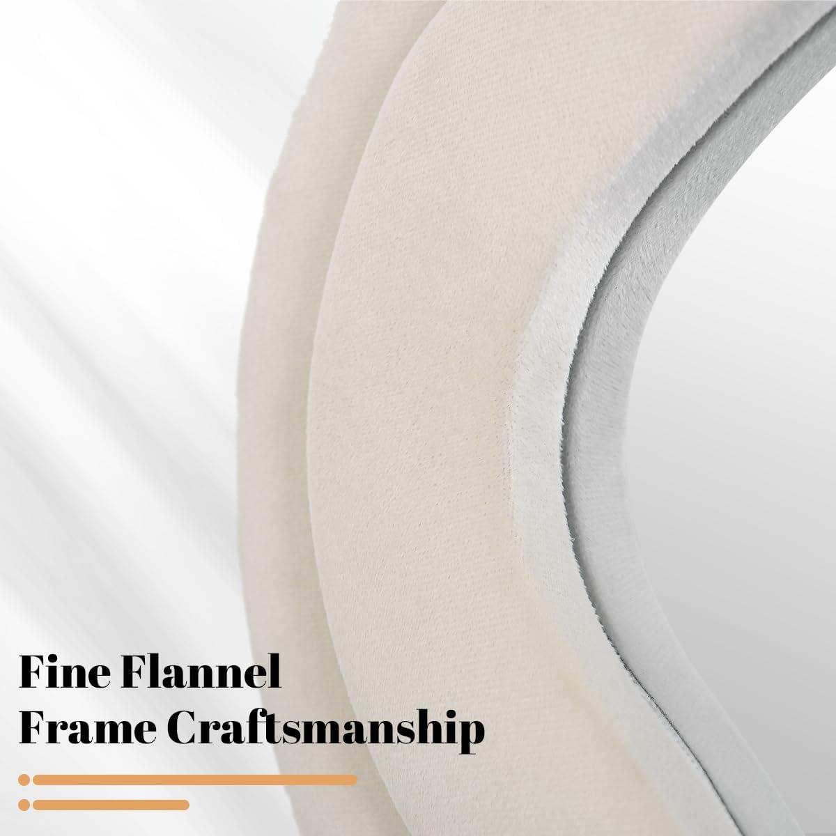 Wavy-B Irregular Mirror Full Length, Full Body Freely Standing Mirror for Bedroom, Living Room, Hanging or Against The Wall, White