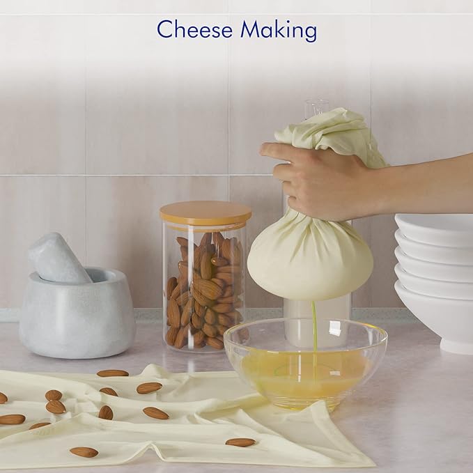 New England Stories Grade 100, 20x20 Inch Hemmed Organic Cheese Cloth Strainer