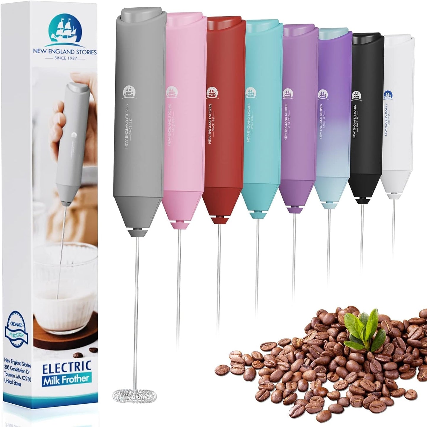 Powerful Milk Frother Mini Handheld Foam Maker for Coffee Whisk Drink , Cappuccino, Latte, Matcha, Hot Chocolate, No Stand, Aurora Lights