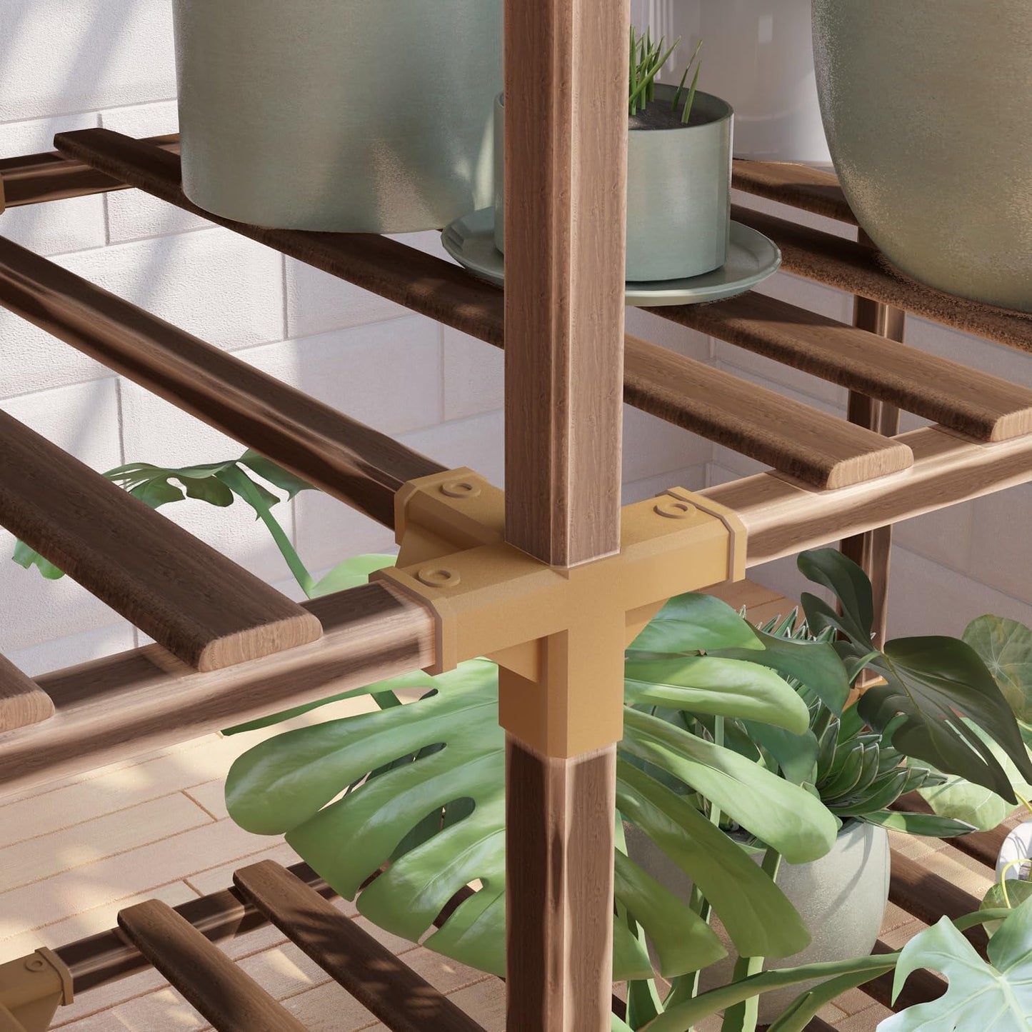 4-Tier Wooden Plant Stand for Indoor/Outdoor Use, Perfect for Living Room, Patio, or Balcony - Supports Multiple Plants, Ideal Gift for Plant Lovers