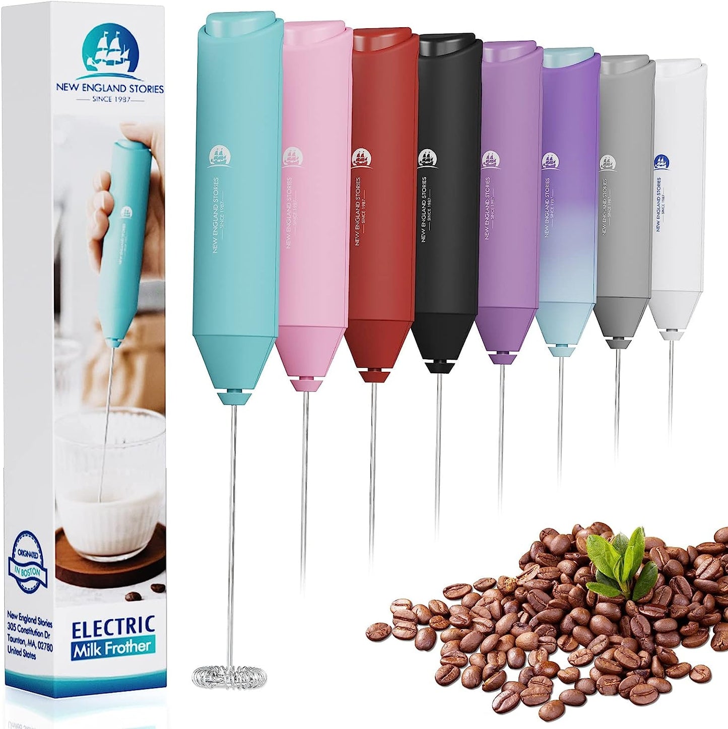 Powerful Milk Frother Mini Handheld Foam Maker for Coffee Whisk Drink , Cappuccino, Latte, Matcha, Hot Chocolate, No Stand, Aurora Lights