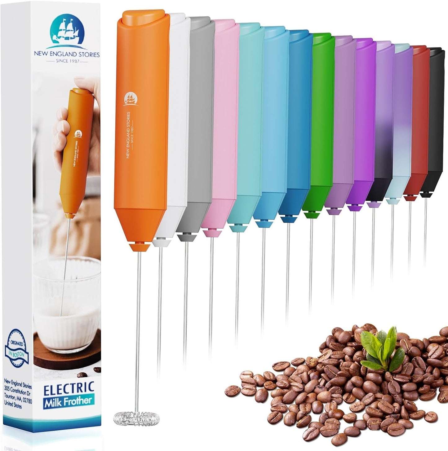 Powerful Milk Frother Mini Handheld Foam Maker for Coffee Whisk Drink , Cappuccino, Latte, Matcha, Hot Chocolate, No Stand, Aurora Lights