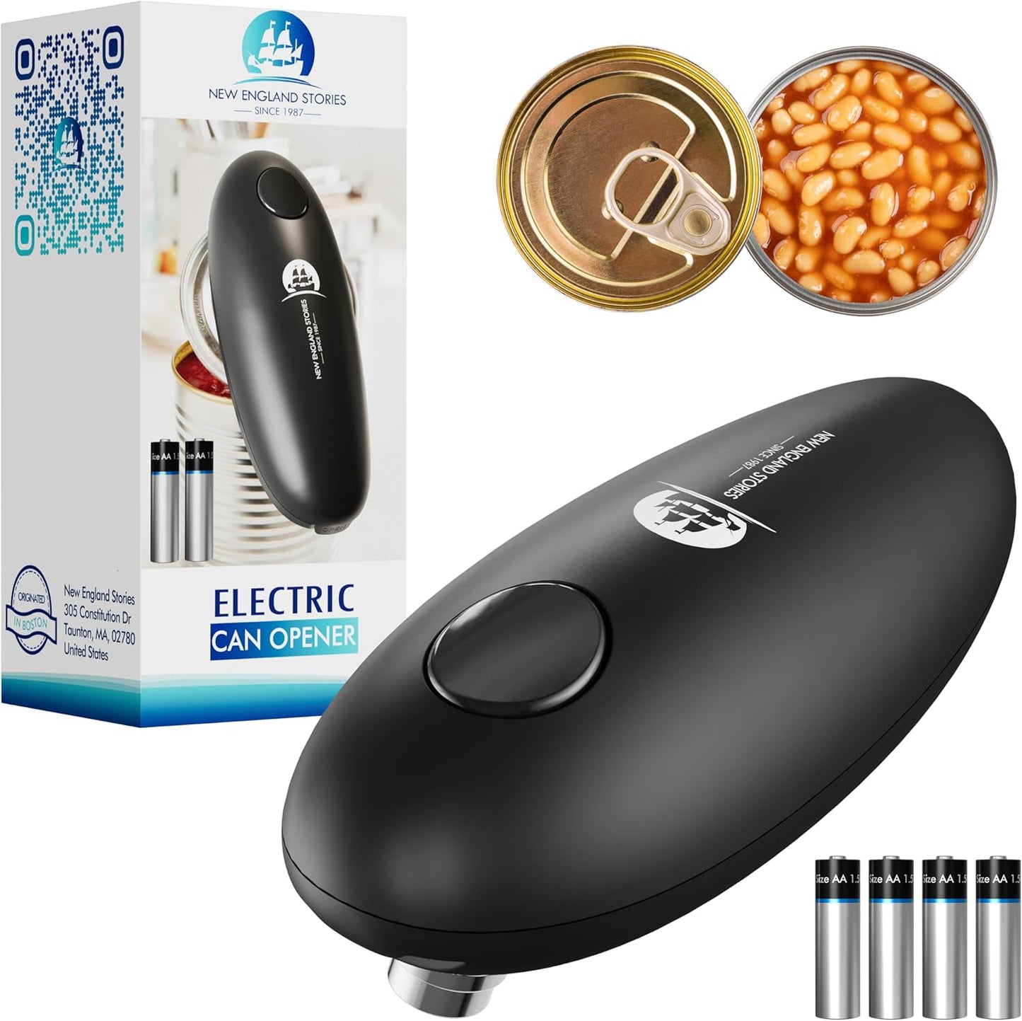 Auto Electric Can Opener w/ Battery – Hands-Free, Smooth Edge, Easy Use