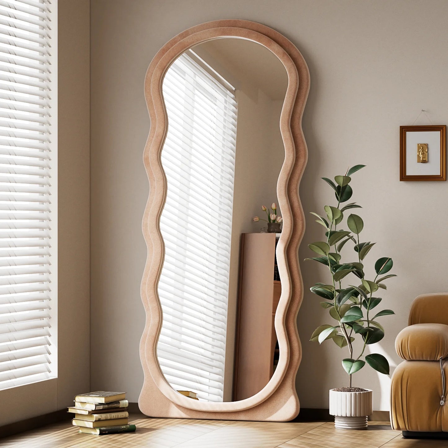Anyrose 71"x30" Full Length Mirror With Flannel Frame