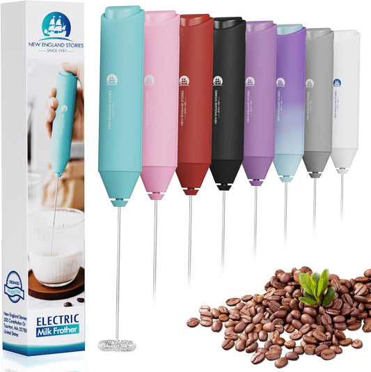 Powerful Milk Frother Handheld Foam Maker, Mini Whisk Drink Mixer for Coffee, Cappuccino, Latte, Matcha, Hot Chocolate, NO Stand, Aqua