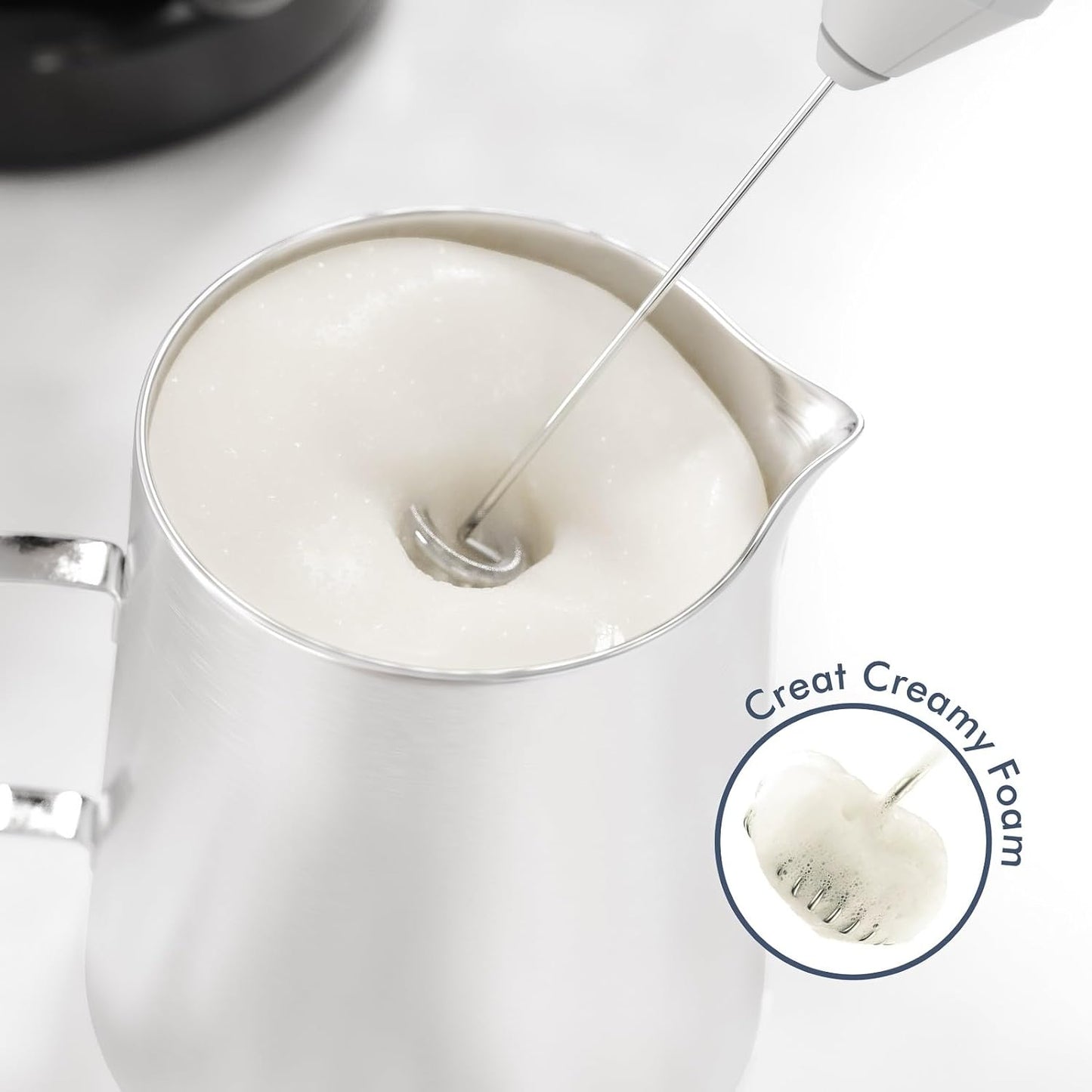 Powerful Milk Frother Handheld Foam Maker, Mini Whisk Drink Mixer for Coffee, Cappuccino, Latte, Matcha, Hot Chocolate, No Stand, Dark Orchid