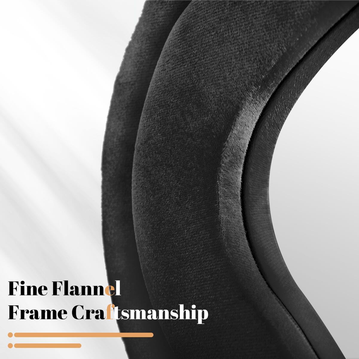 Wavy-B Irregular Mirror Full Length, Full Body Freely Standing Mirror for Bedroom, Living Room, Hanging or Against The Wall, Black
