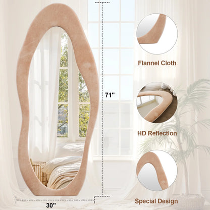 Anyrose 71"x30" Full Length Mirror With Flannel Frame