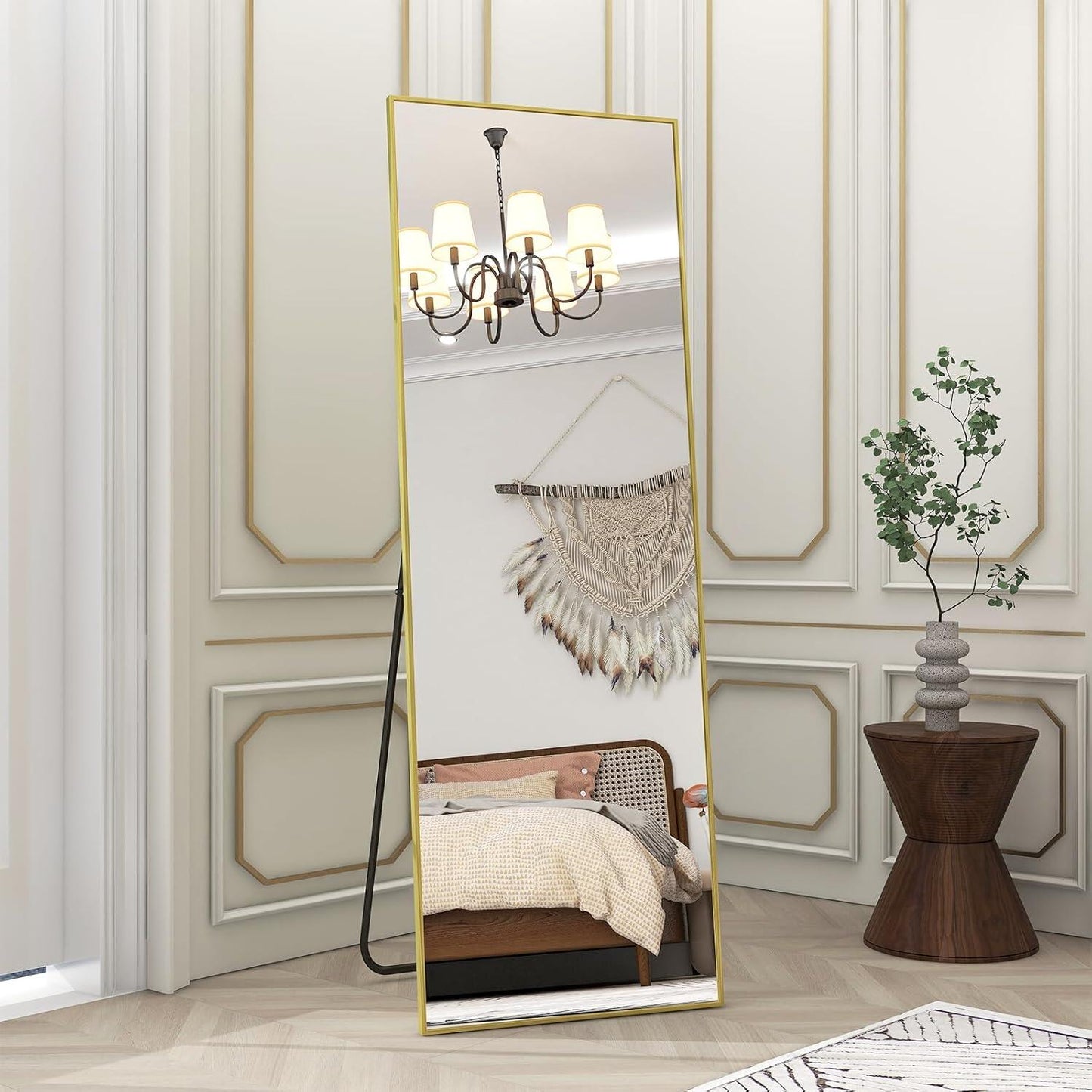 Gold Full Length Mirror with Aluminum Alloy Thin Frame