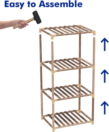 4-Tier Wooden Plant Stand for Indoor/Outdoor Use, Perfect for Living Room, Patio, or Balcony - Supports Multiple Plants, Ideal Gift for Plant Lovers