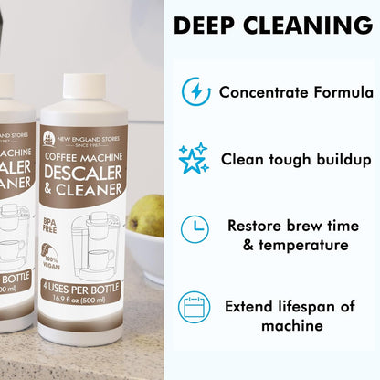 Descaling Solution for Keurig, Nespresso, Breville & More – 33.8oz Coffee Machine Descaler & Limescale Remover (8 Uses)