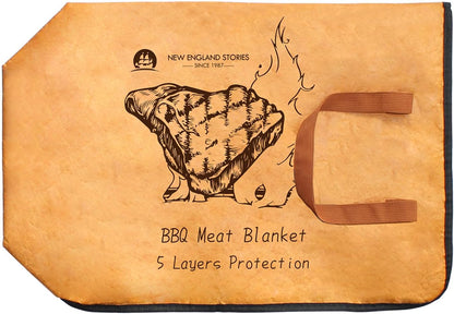 BBQ Blanket for Resting Meat, 5-Layer Insulated Meat Resting Bag for Moisture Retention and Perfect BBQ, Wide Mouth with Handle Design for Briskets, Pork Shoulders, Steaks (Heavy Dute, Brown, 21 Inch)
