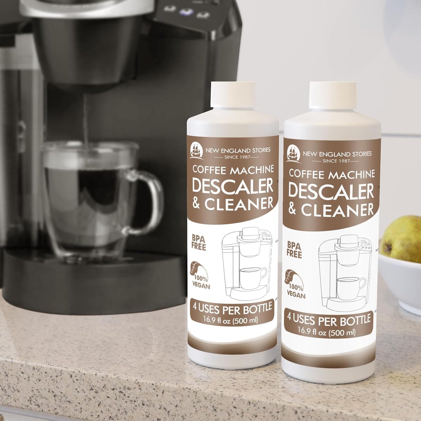 Descaling Solution for Keurig, Nespresso, Breville & More – 33.8oz Coffee Machine Descaler & Limescale Remover (8 Uses)