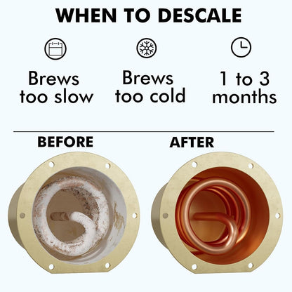 Descaling Powder (4 Uses) – Removes Scale for Coffee & Espresso Machines, Compatible with Keurig, Breville, Nespresso, Delonghi, Ninja