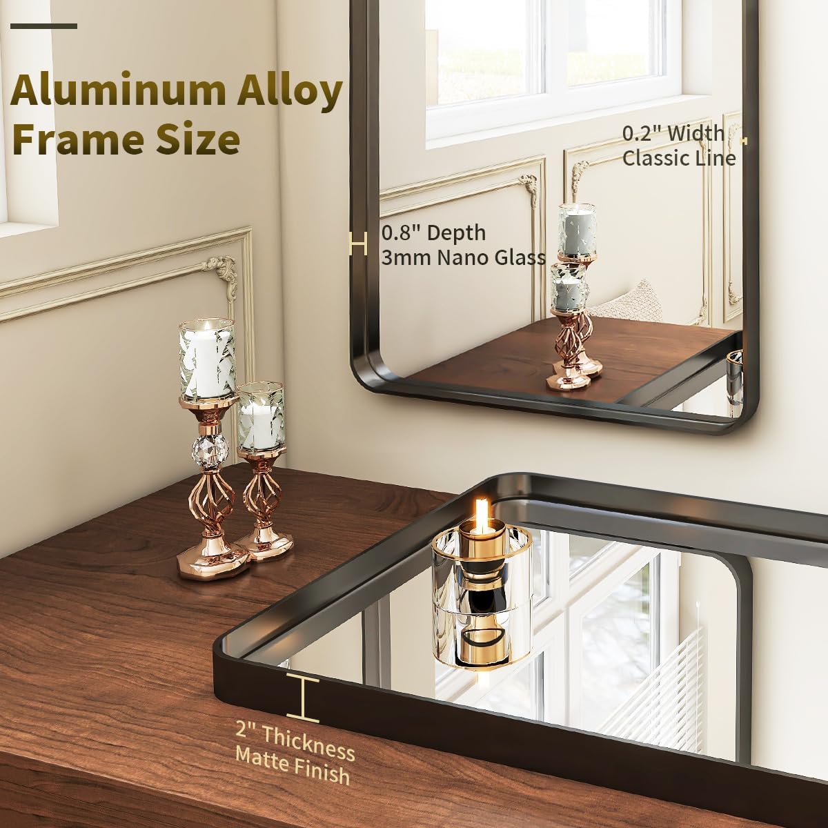 Full Length Mirror, 24"x71" Black Deep Framed Floor Mirror Wall Mounted Mirror Dressing Mirror