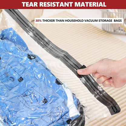 Travel Vacuum Bags for Luggage with Portable Electric Pump, 12 Combo (4L/4M/4S) Packing Seal Bags for Clothing Suitcase Backpack, Space Saver Compression Clothes Storage Bags
