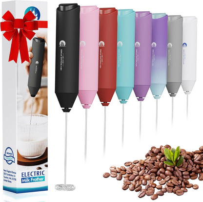 Powerful Milk Frother Mini Handheld Foam Maker for Coffee Whisk Drink , Cappuccino, Latte, Matcha, Hot Chocolate, No Stand Black
