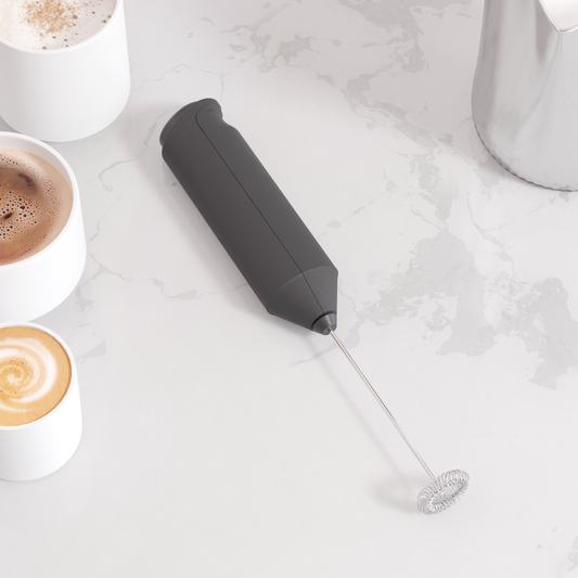 Powerful Handheld Electric Milk Frother, Battery Operated Mini Milk Foam Maker Tool for Coffee Whisk Drink , Cappuccino, Latte, Matcha, Hot Chocolate, No Stand Black