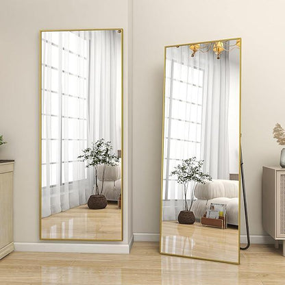 Gold Full Length Mirror with Aluminum Alloy Thin Frame