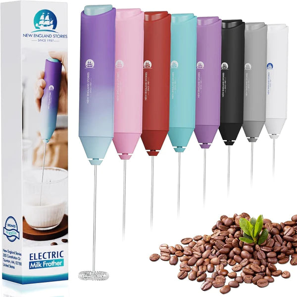 Powerful Milk Frother Mini Handheld Foam Maker for Coffee Whisk Drink , Cappuccino, Latte, Matcha, Hot Chocolate, With Stand, North Light