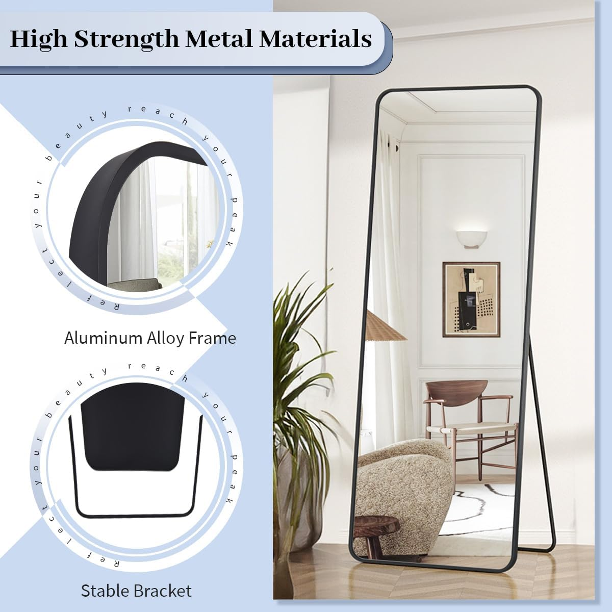 Rounded full-length mirror, Leaning Against Wall Dressing Room Mirror Full Length