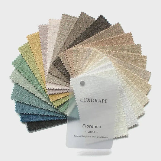LUXDRAPE Florence Linen Fabric Swatch Booklet 24 Color Samples for Custom Curtains and Drapes