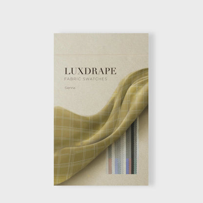 LUXDRAPE Sienna Plaid Linen Curtain Fabric Swatches 11 Color Samples for Custom Drapes and Interior Styling