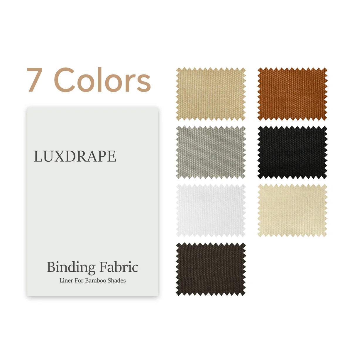 LUXDRAPE Bamboo Shades Swatch Set 12 Bamboo Samples plus Edge Banding and Lining Pack for Custom Window Shades